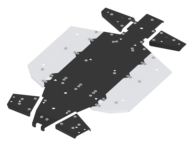 Skid plate full set aluminium/plastic Polaris Ranger 1000 Iron