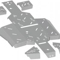 Skid plate full set (aluminium) Linhai M550L EPS