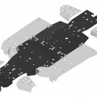 Skid plate full set (plastic-aluminium) Trapper 550 UTV HiSun 550 UTV