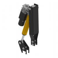 Electric-hydraulic height adjuster for flail mower