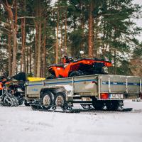 Trailer skis ( 2 axle trailer ) adjustable width road & offroad tyres