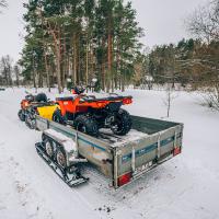 Trailer skis ( 2 axle trailer ) adjustable width road & offroad tyres