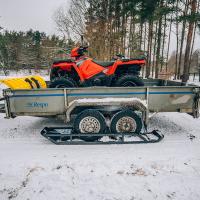 Trailer skis ( 2 axle trailer ) adjustable width road & offroad tyres