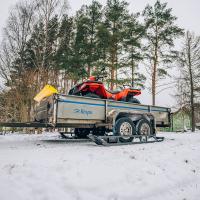 Trailer skis ( 2 axle trailer ) adjustable width road & offroad tyres