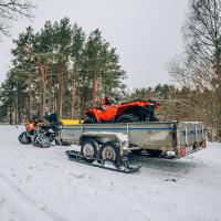 Trailer skis ( 2 axle trailer ) adjustable width road & offroad tyres