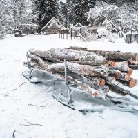 Timber sled (timber trailer on skis)