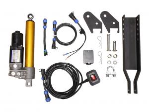 Electric-hydraulic height adjuster for flail mower